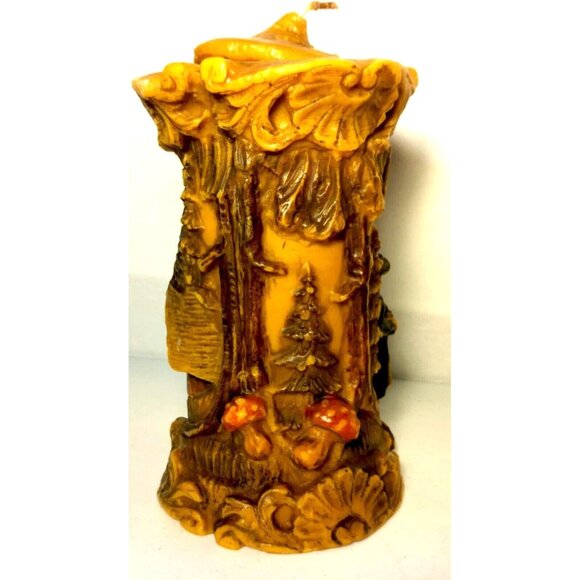 Johann Gunter Walldurn Baden Carved Wax Candle Germany Schwarzwald Mushroom 8" - Picture 2 of 16